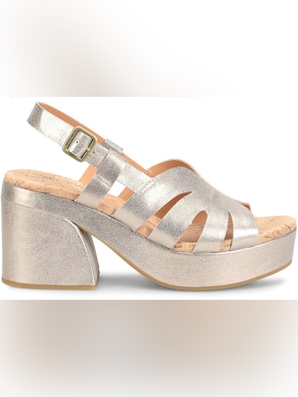 Kork-Ease Metallic gold Strappy Platform Sandals Size 8 - Picture 2 of 12